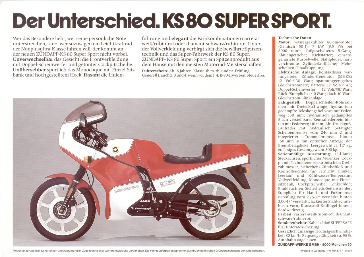 Prospekt KS 80 Super Sport
